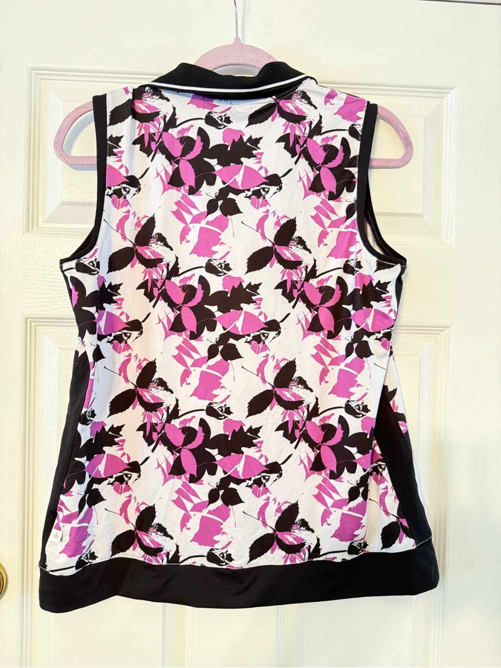 Lady Hagen Pink and Black Floral Polo Tank - Picture 4 of 7